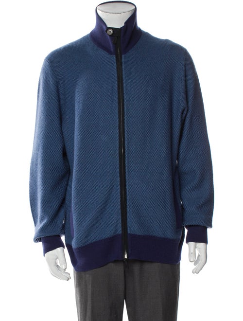 Berluti Cashmere Colorblock Pattern Bomber Jacket