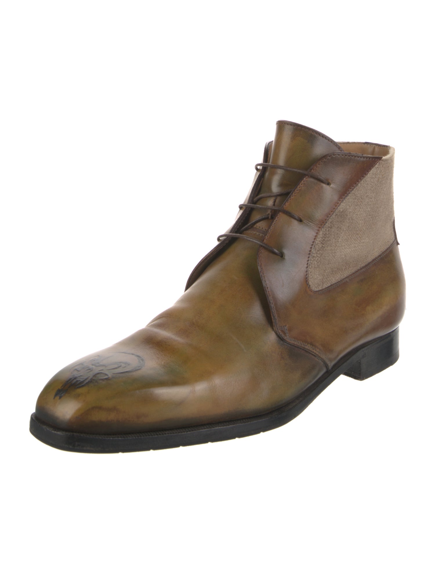 Berluti Leather Lace-Up Boots