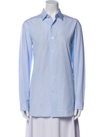 Berluti Striped Long Sleeve Button-Up Top