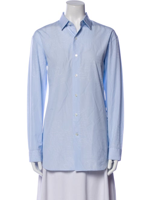 Berluti Striped Long Sleeve Button-Up Top
