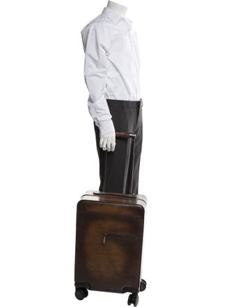 Berluti Leather Carry On Suitcase