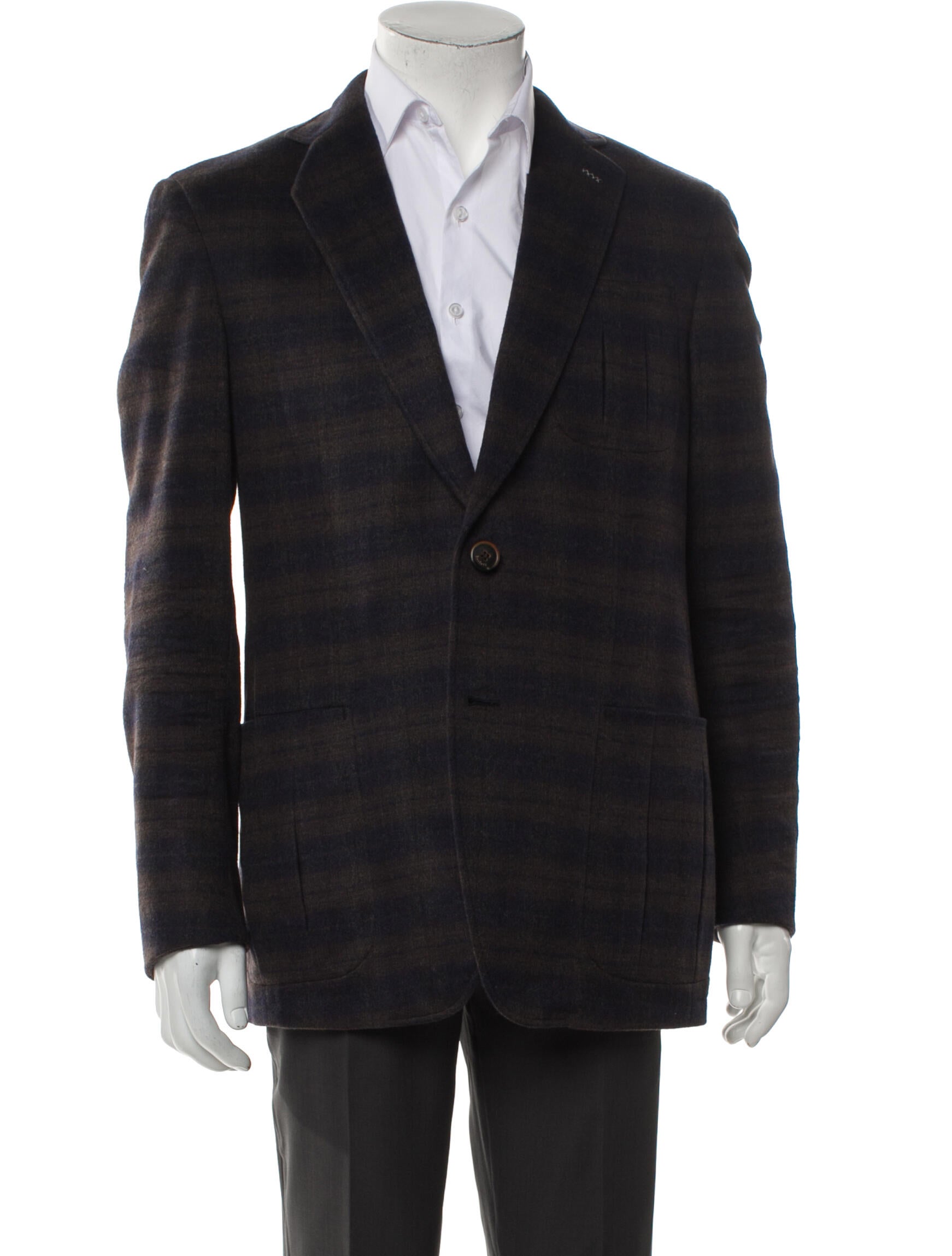 Berluti Cashmere Plaid Print Blazer