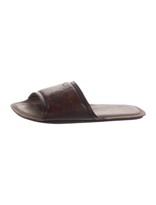 Berluti Leather Printed Slides