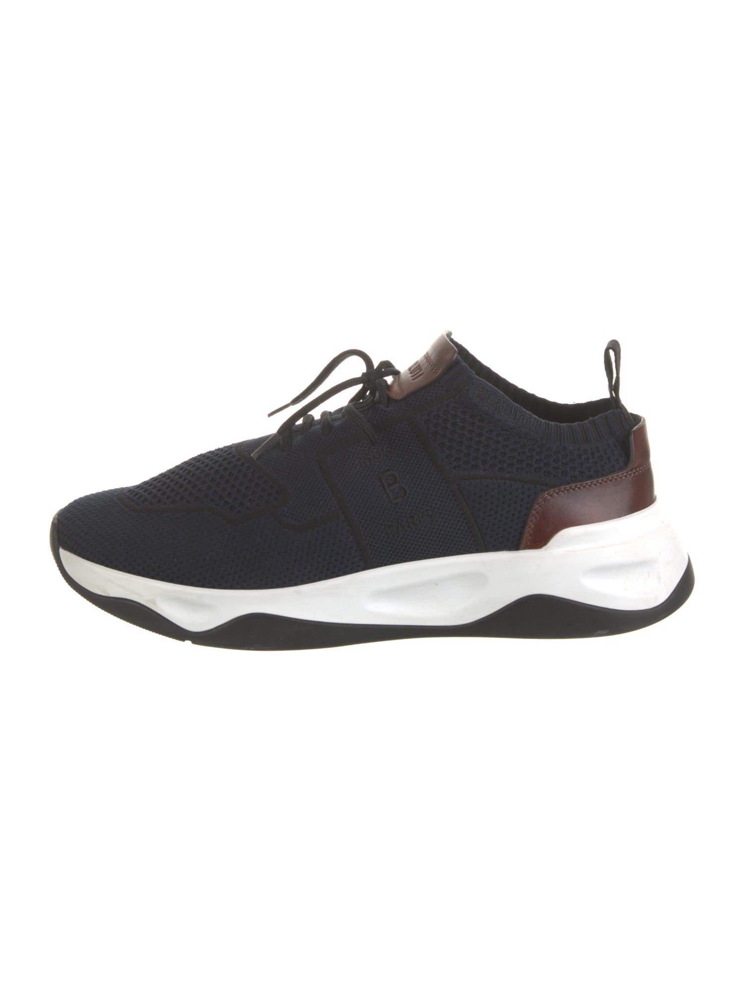 Berluti Colorblock Pattern Leather Trim Embellishment Sneakers