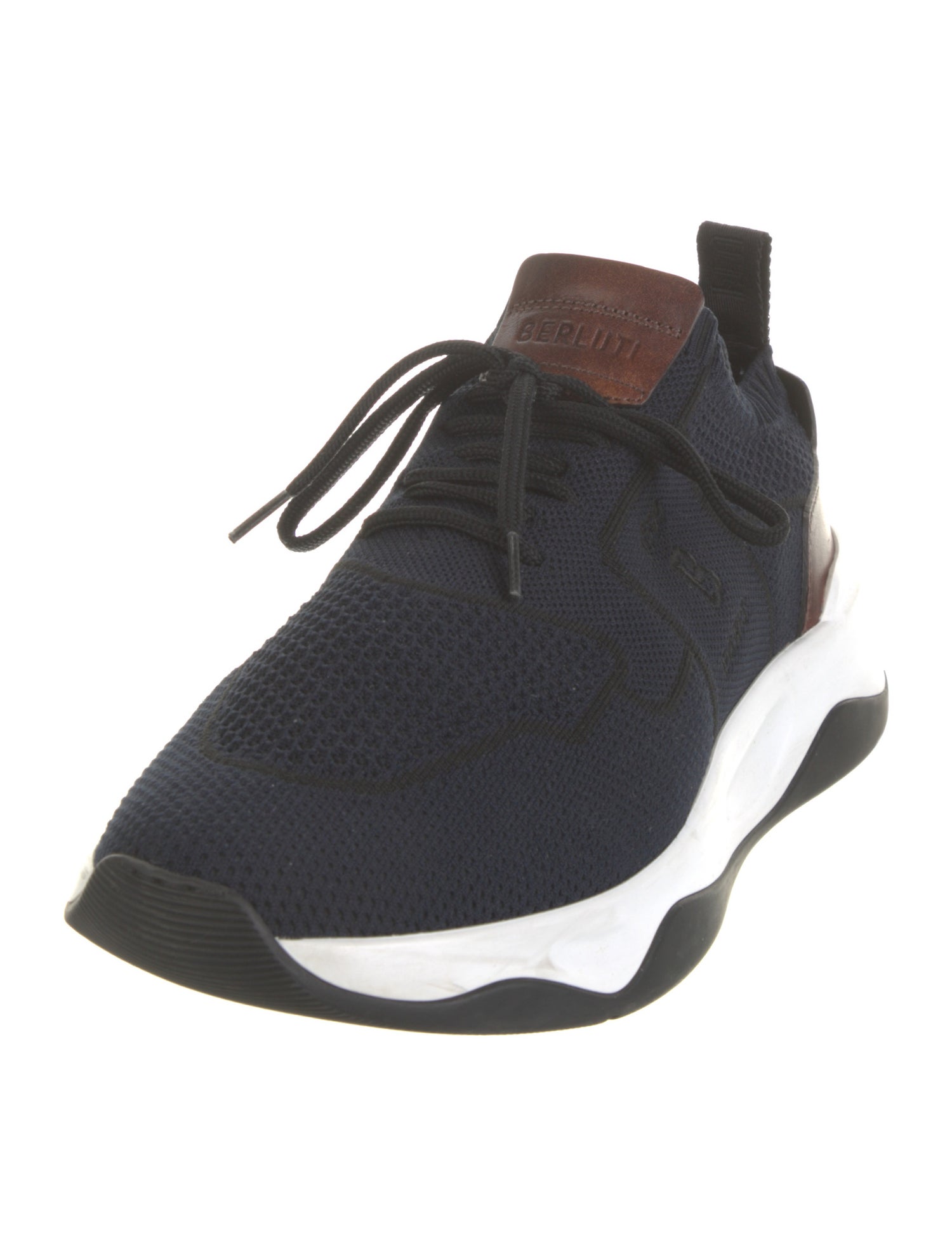 Berluti Colorblock Pattern Leather Trim Embellishment Sneakers