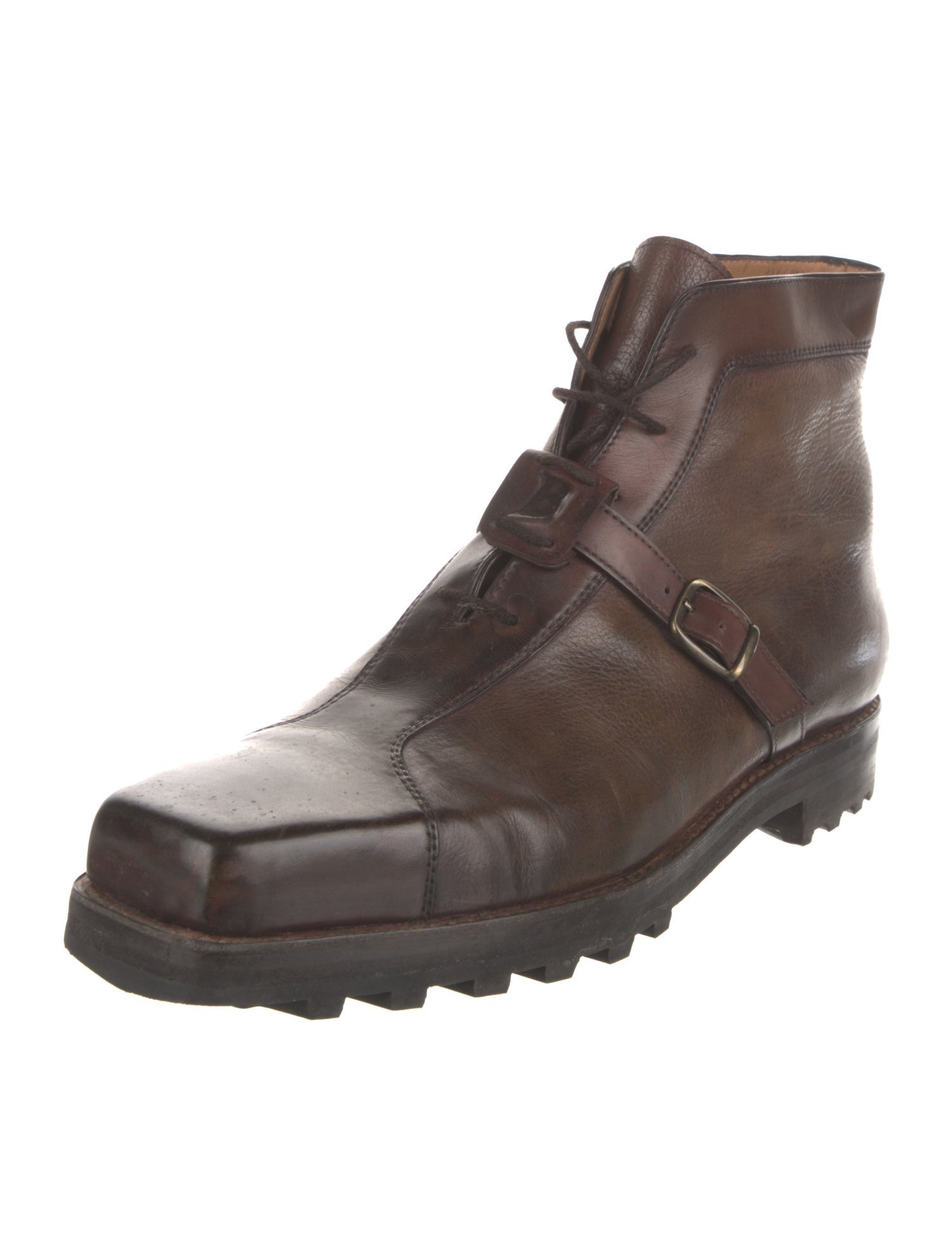 Berluti Leather Lace-Up Boots