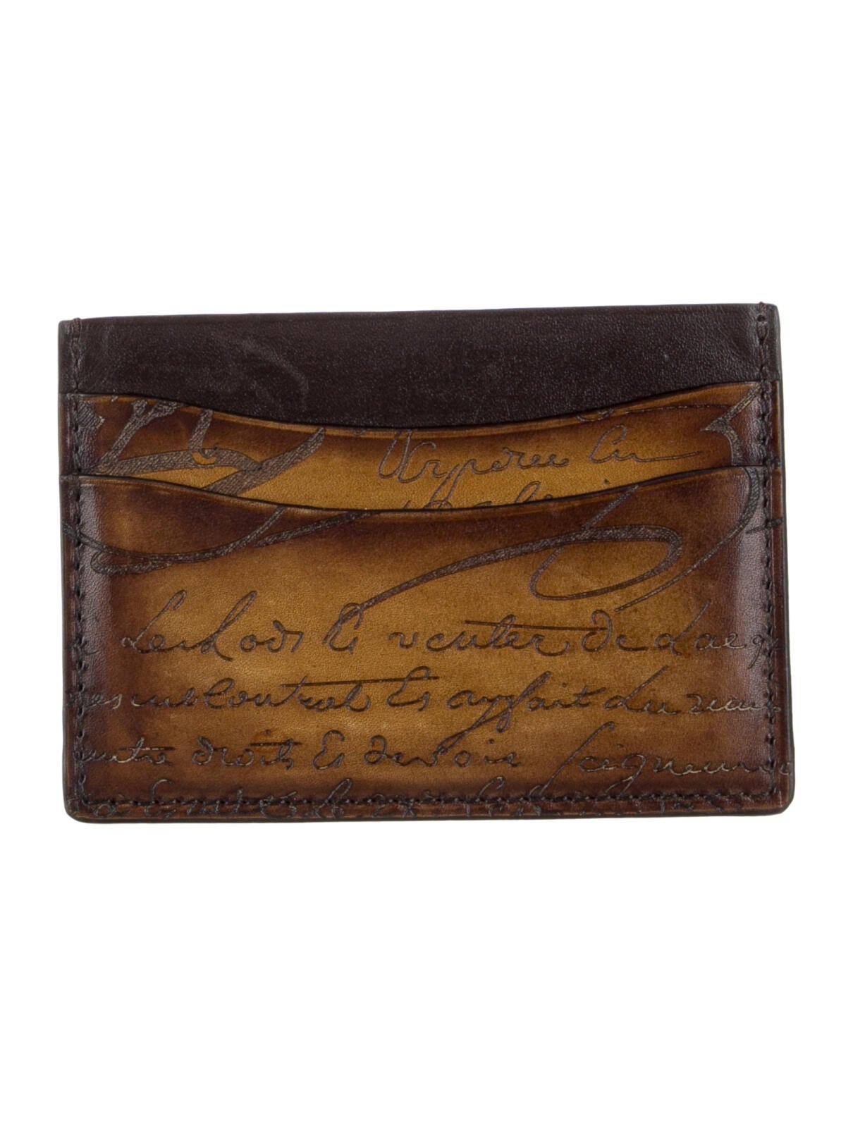 Berluti Leather Printed Wallet