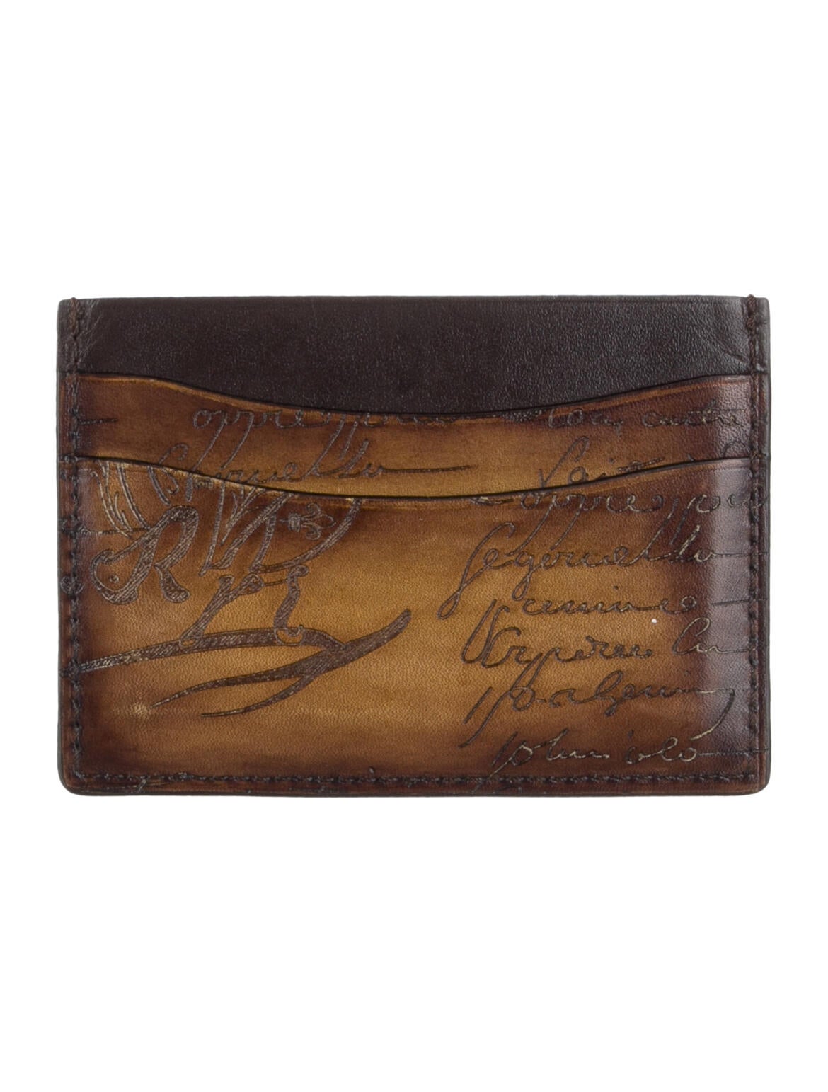 Berluti Leather Printed Wallet