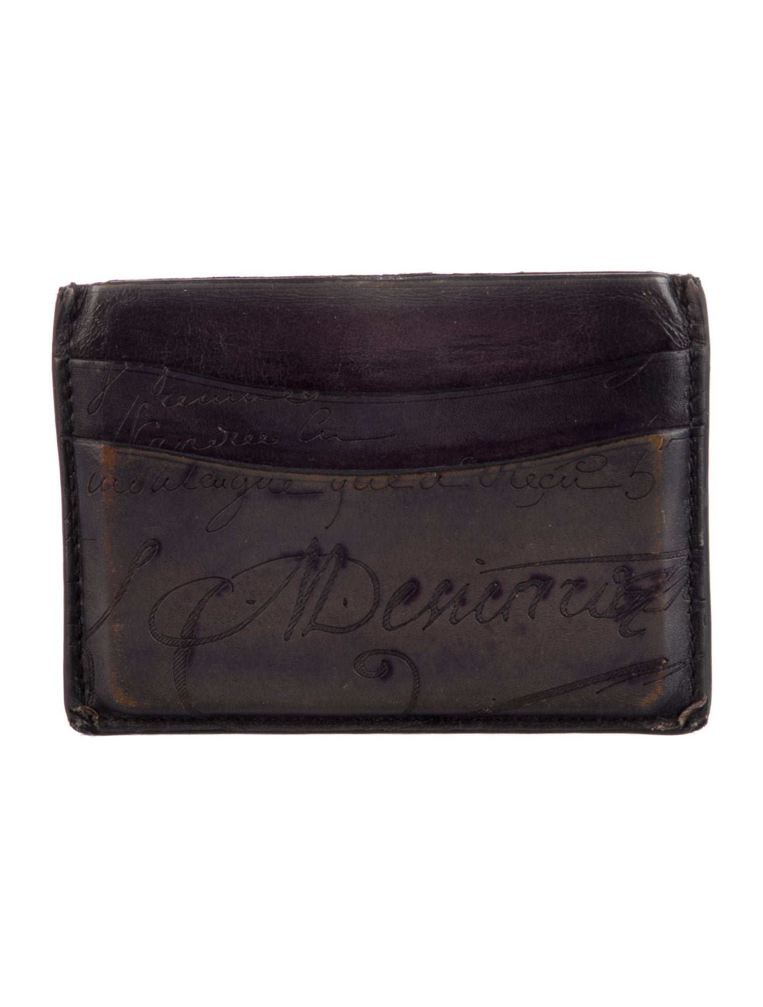 Berluti Leather Printed Card Holder