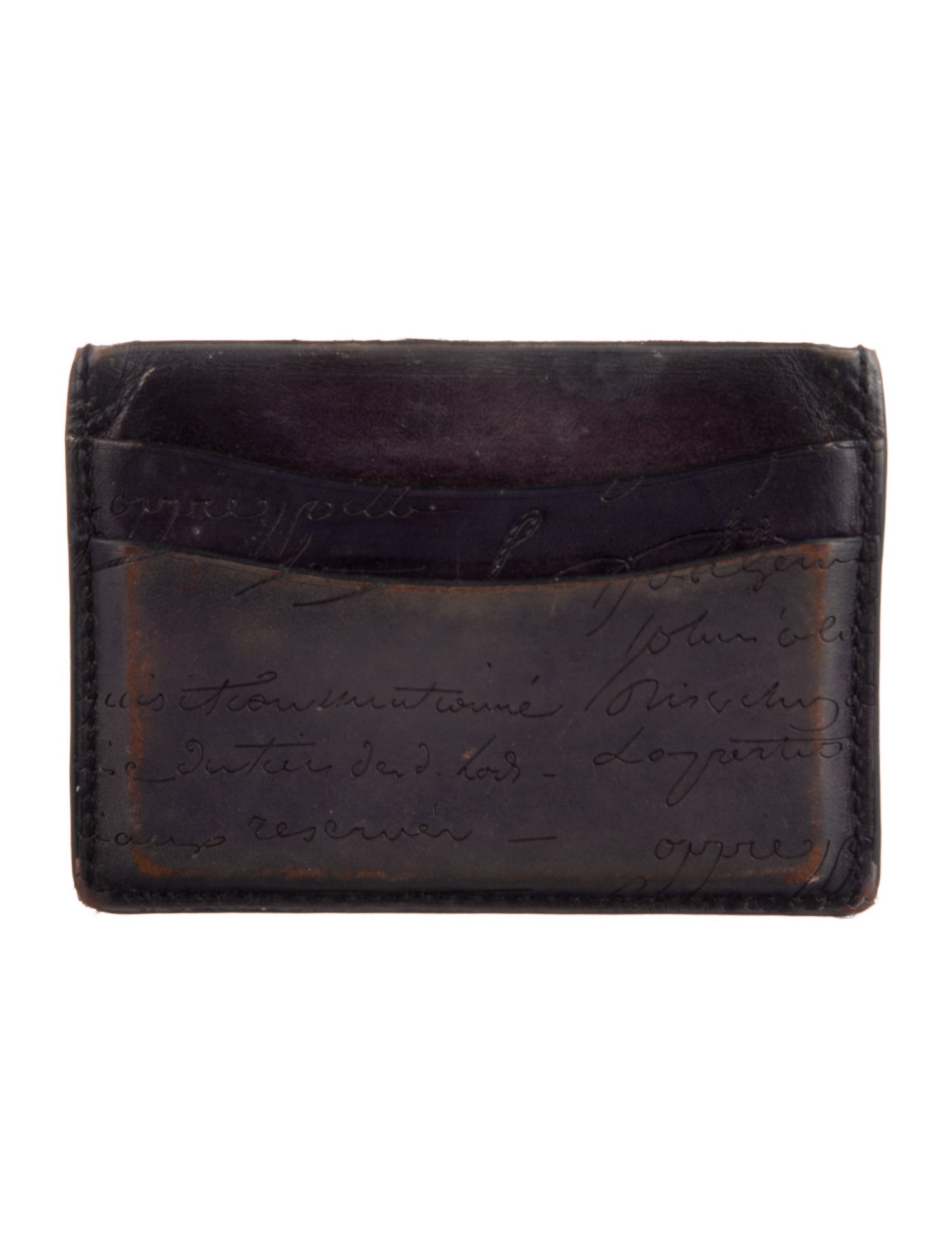 Berluti Leather Printed Card Holder