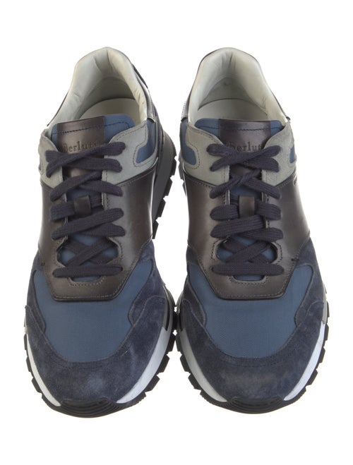 Berluti Leather Colorblock Pattern Sneakers
