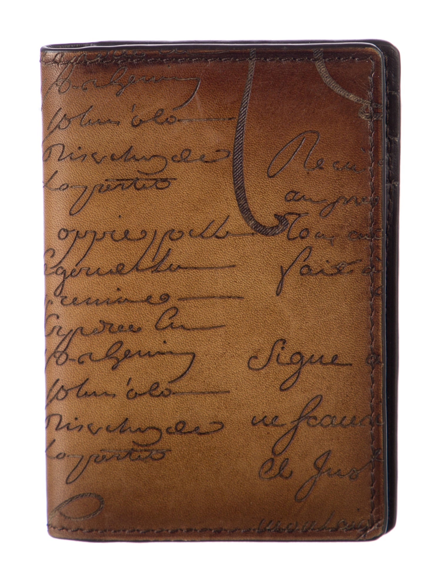 Berluti Leather Printed Bifold Wallet