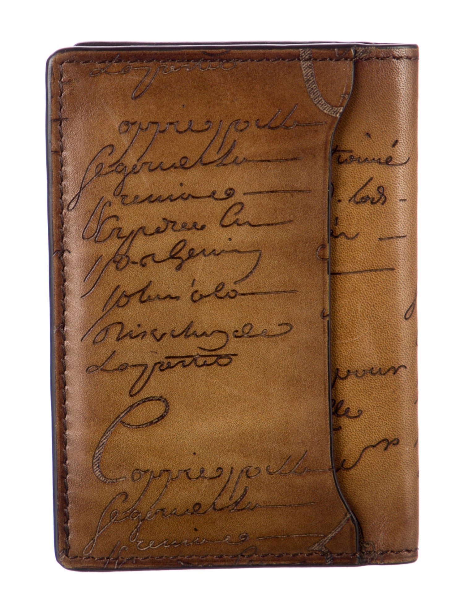 Berluti Leather Printed Bifold Wallet