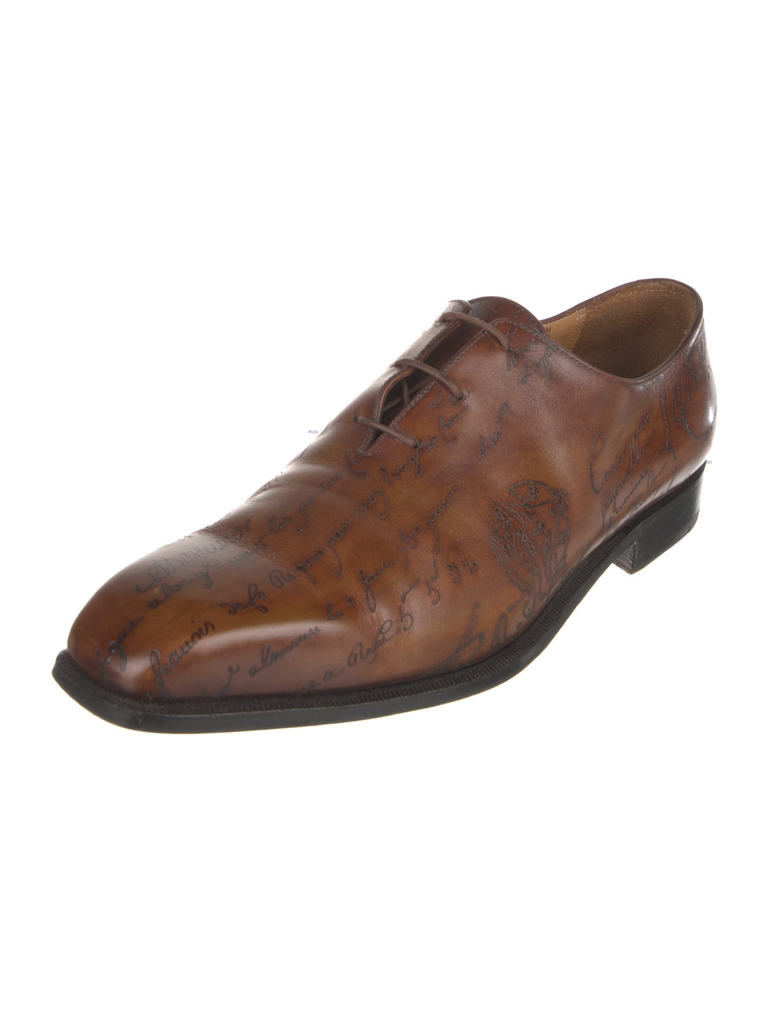 Berluti Leather Printed Oxfords