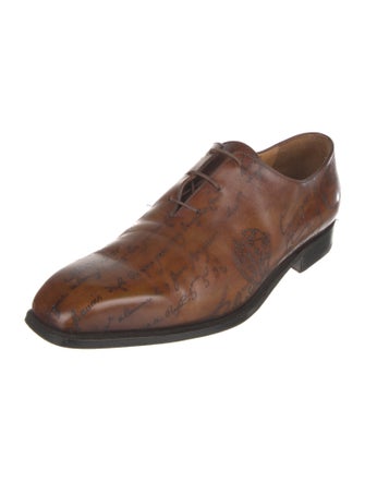 Berluti Leather Printed Oxfords