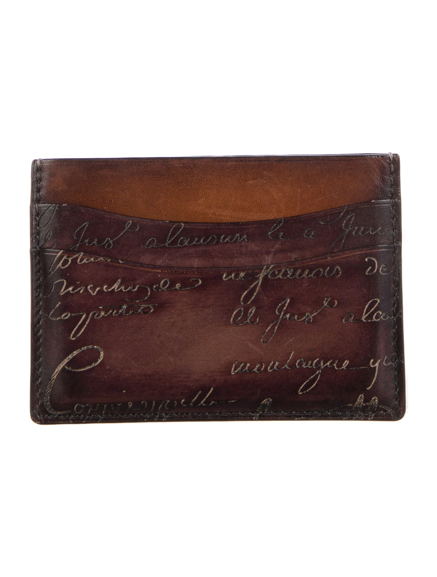 Berluti Leather Printed Wallet