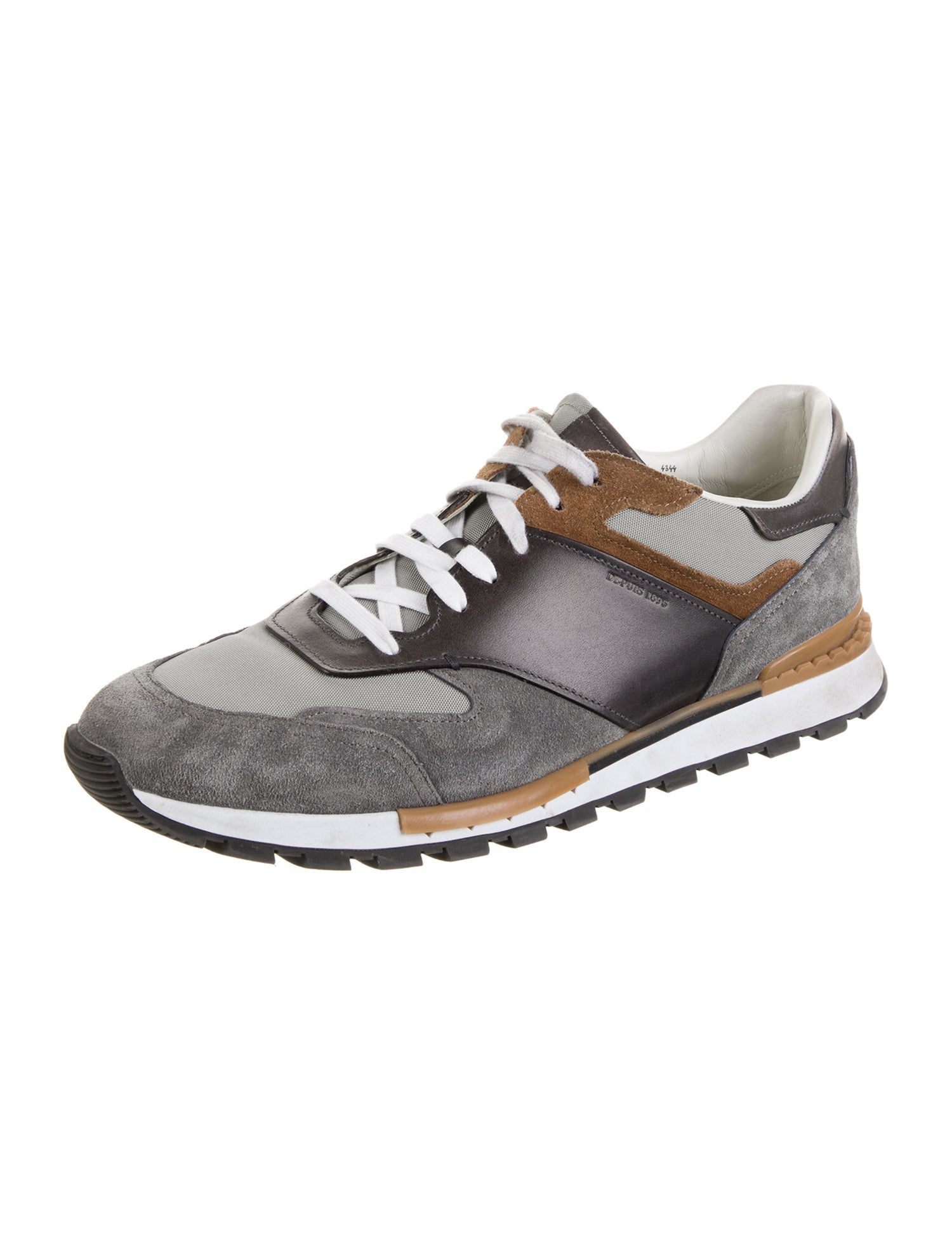 Berluti Suede Colorblock Pattern Athletic Sneakers