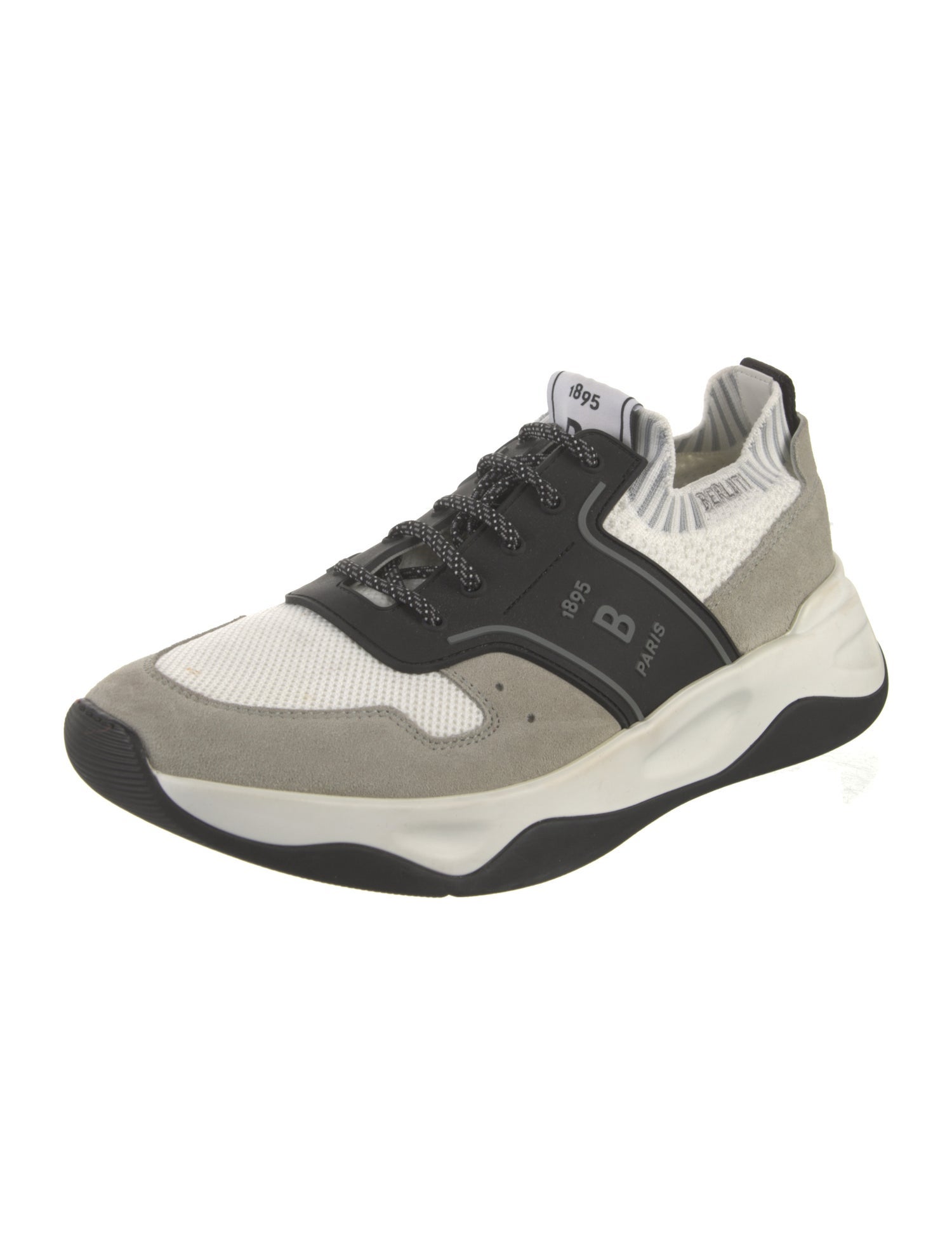 Berluti Suede Colorblock Pattern Sneakers