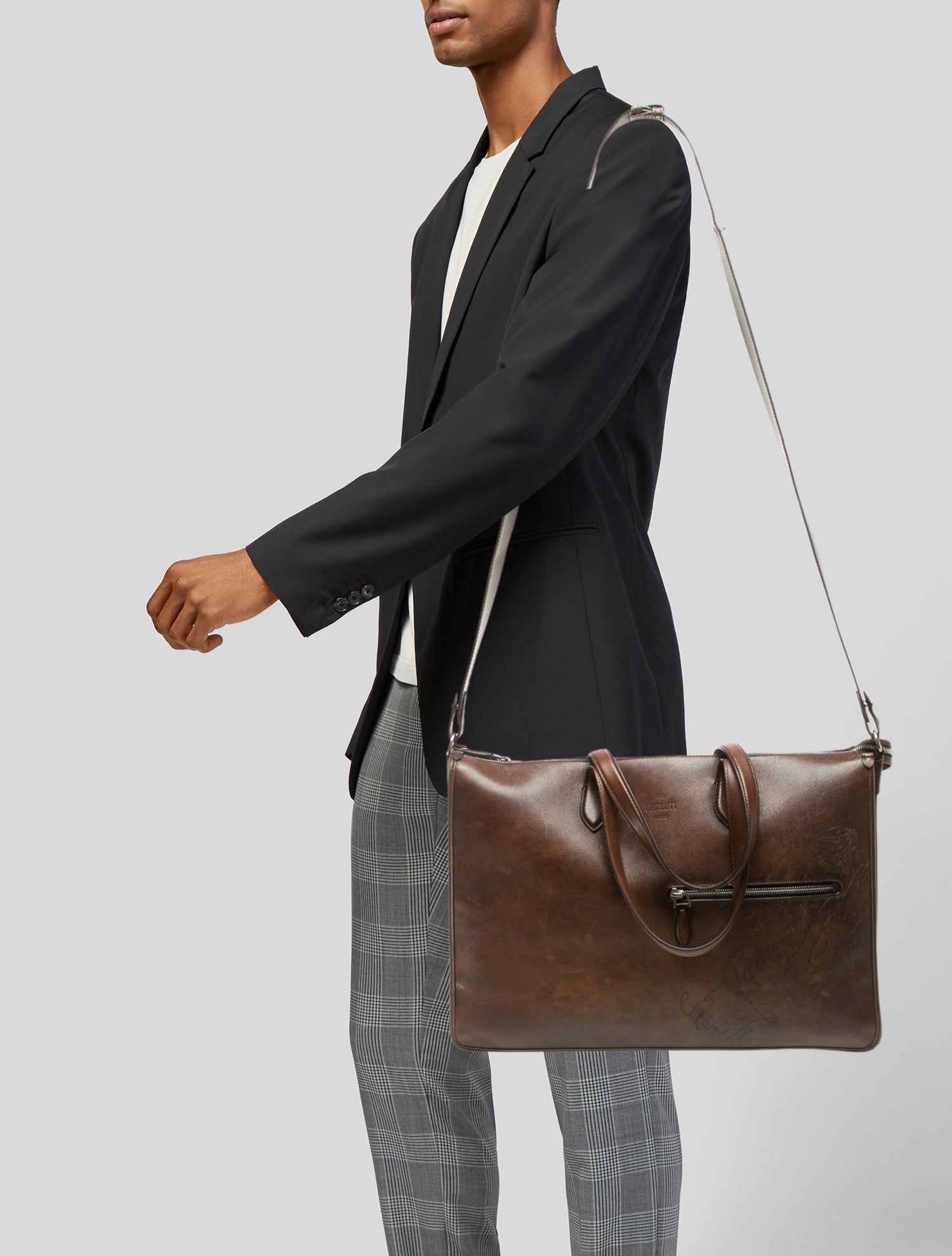Berluti Leather Messenger Bag