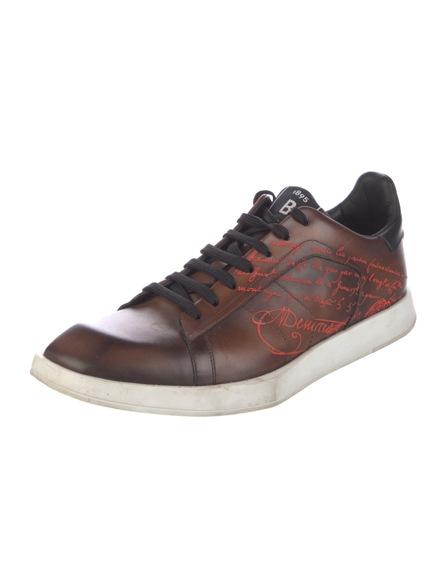 Berluti Leather Printed Sneakers