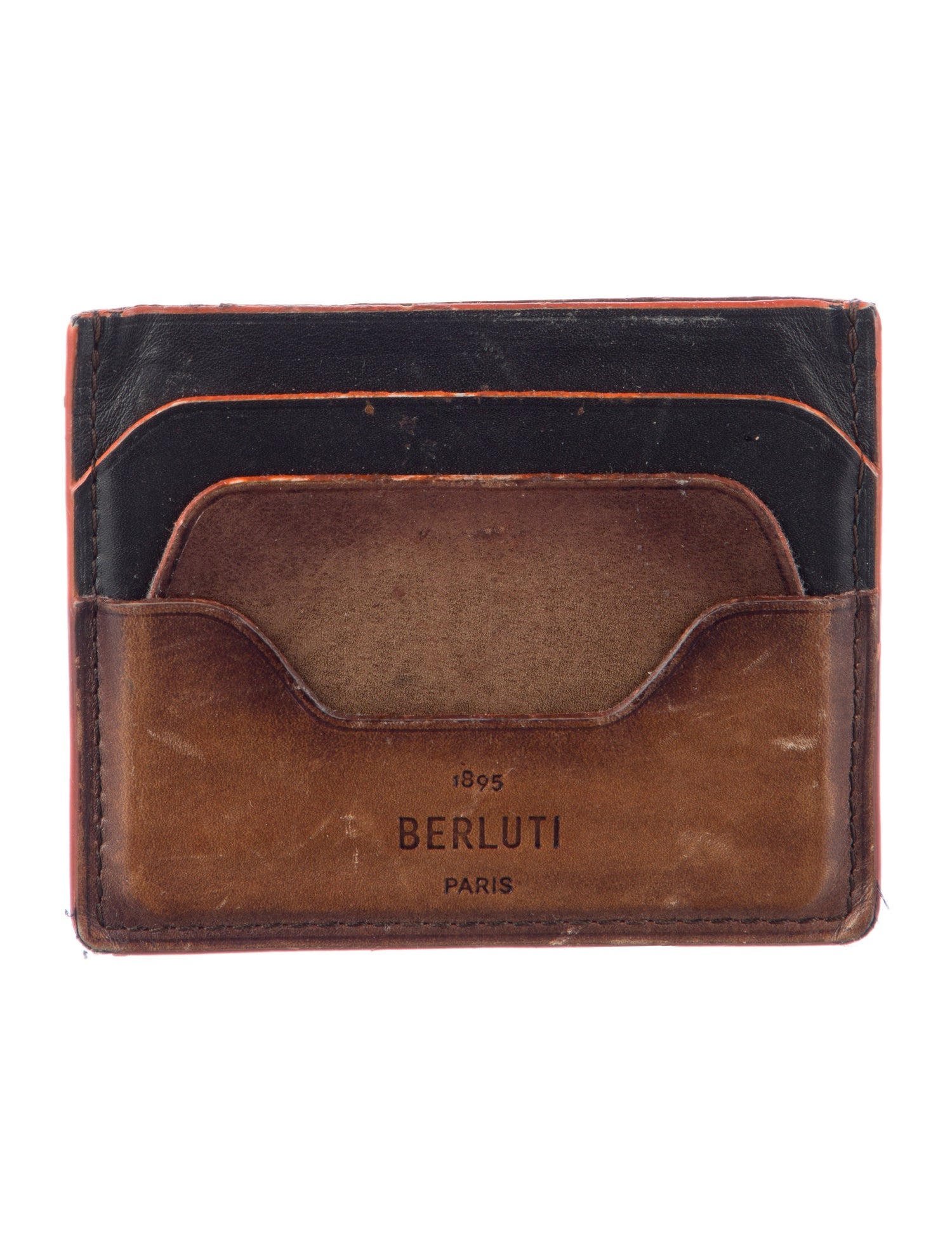 Berluti Leather Colorblock Pattern Wallet