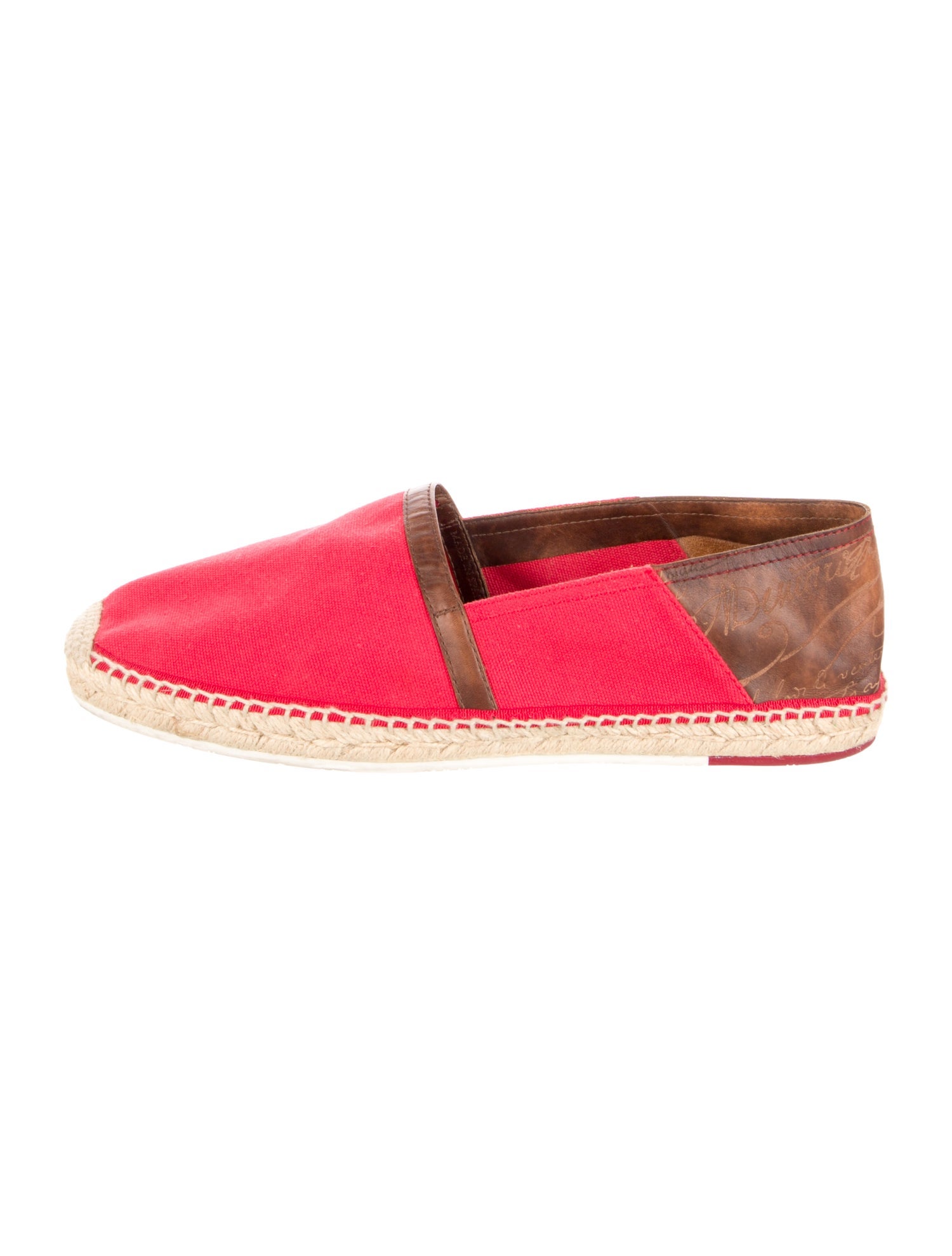 Berluti Canvas Colorblock Pattern Espadrilles