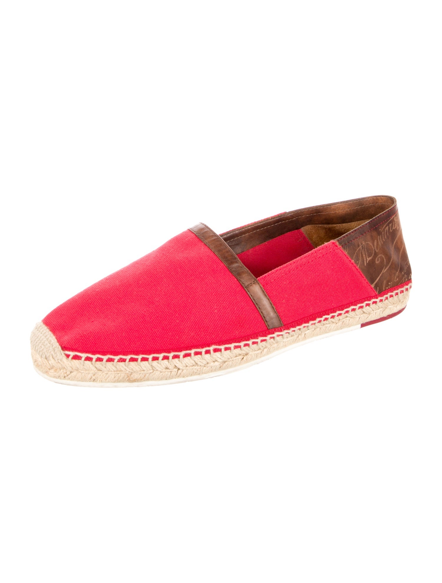 Berluti Canvas Colorblock Pattern Espadrilles