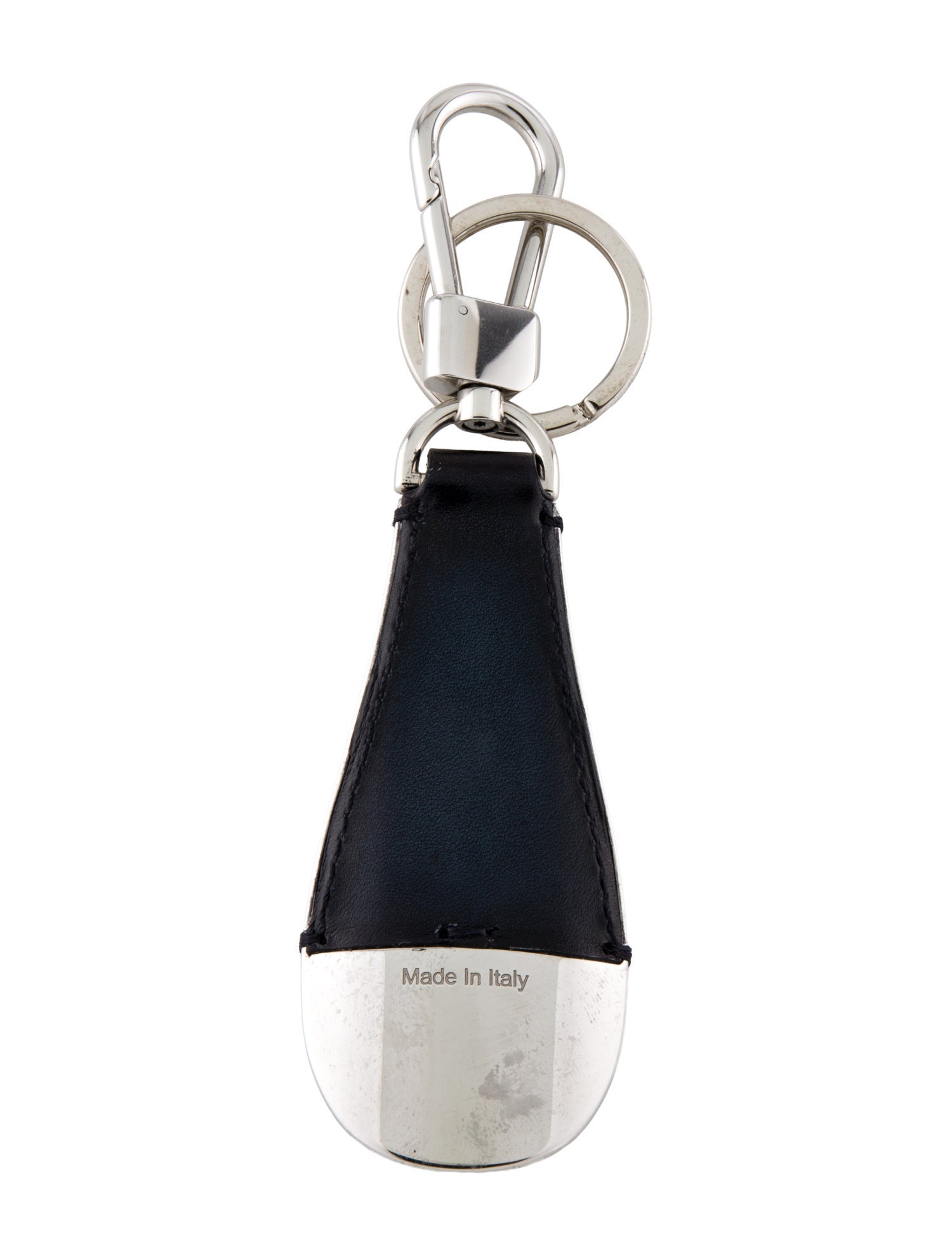 Berluti Leather Silver-tone Keychain