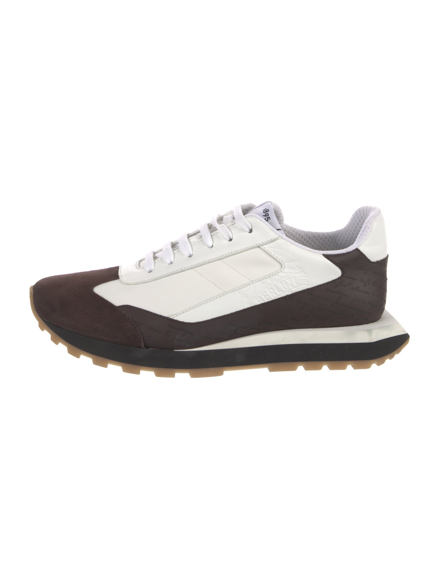 Berluti Leather Colorblock Pattern Athletic Sneakers