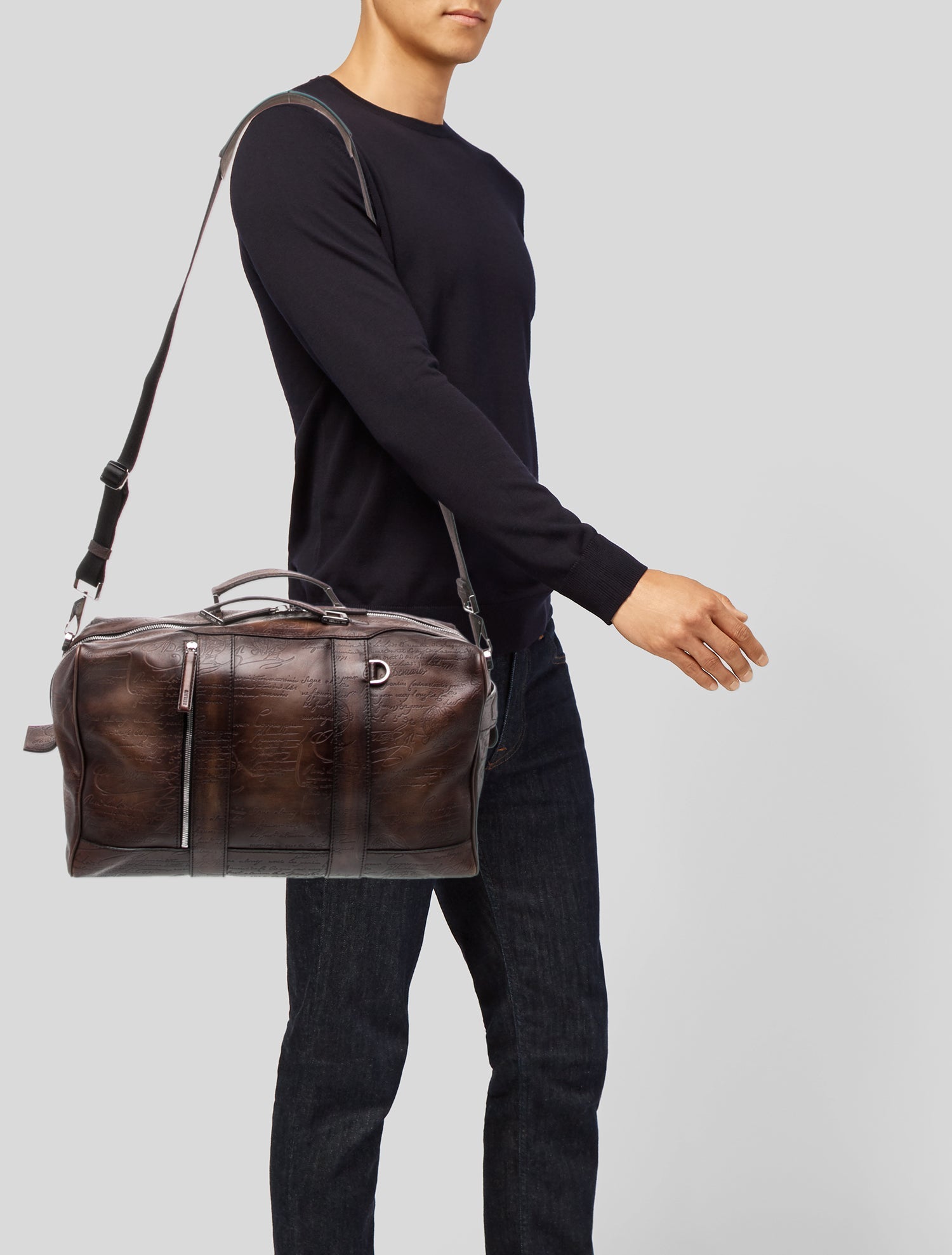 Berluti Leather Messenger Bag