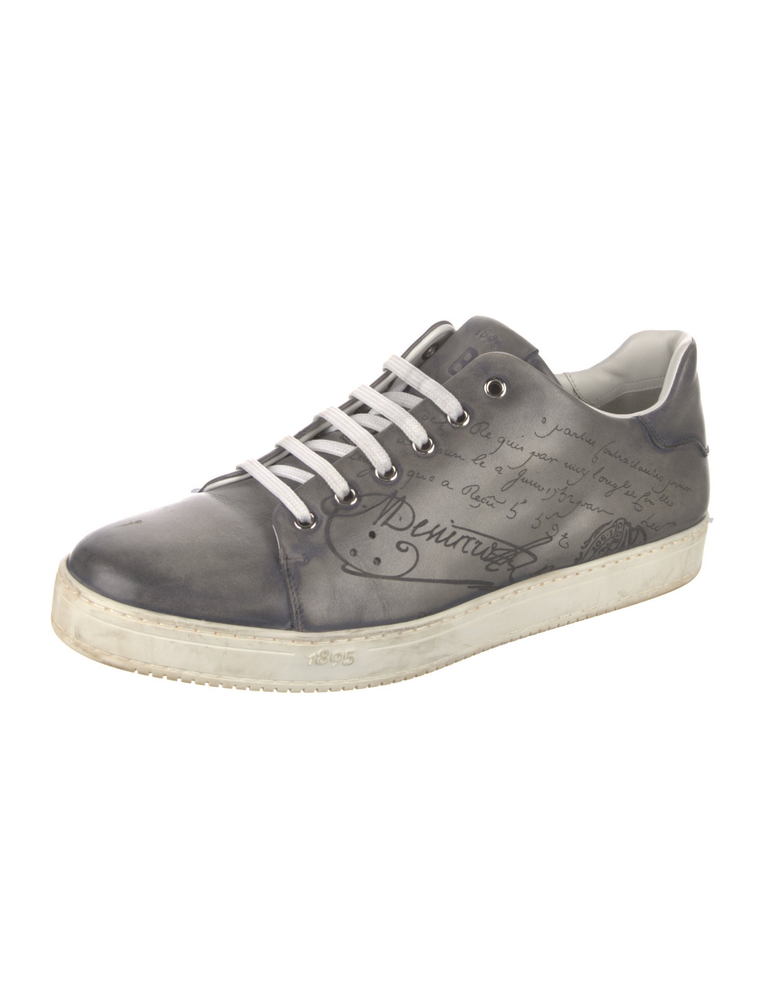 Berluti Leather Printed Sneakers
