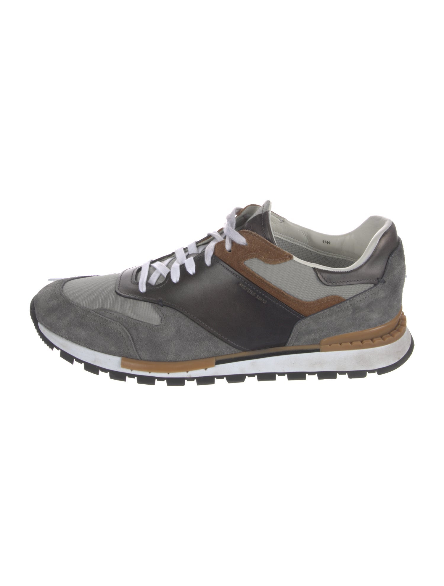 Berluti Suede Colorblock Pattern Athletic Sneakers