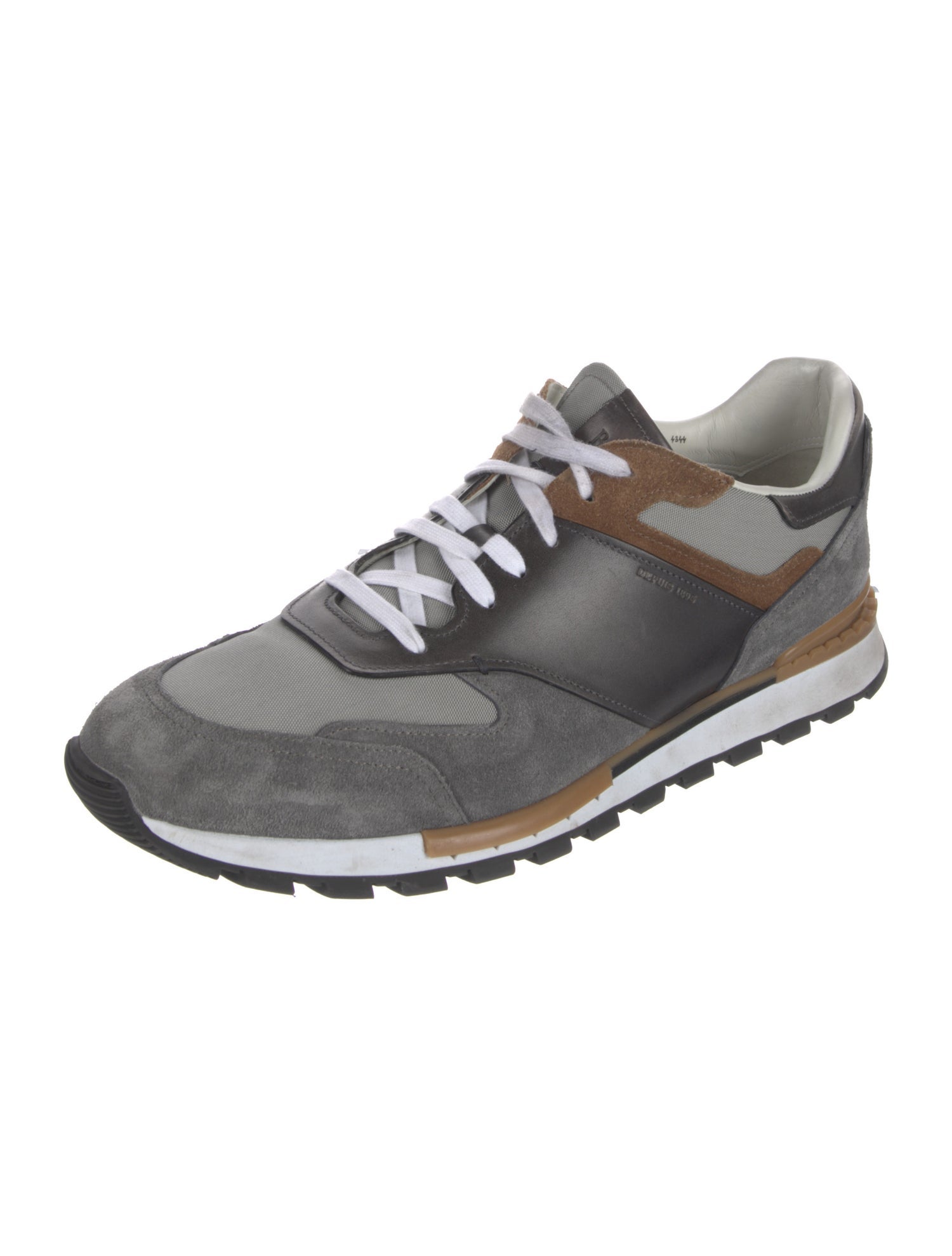 Berluti Suede Colorblock Pattern Athletic Sneakers