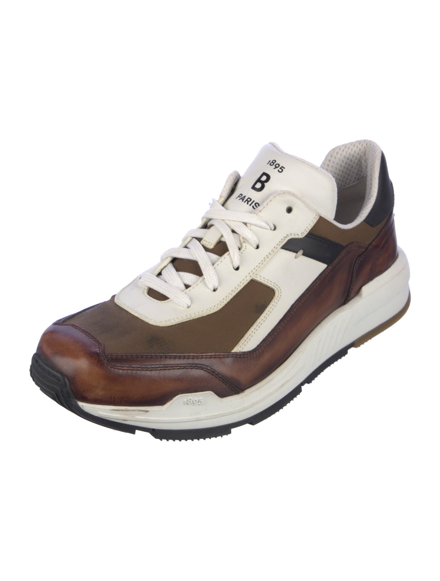 Berluti Leather Printed Athletic Sneakers