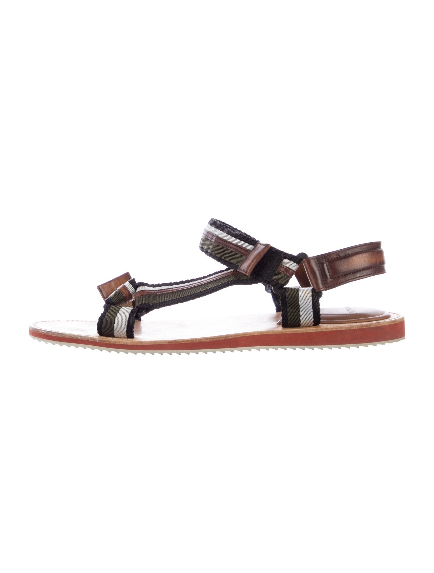Berluti Leather Colorblock Pattern Sandals