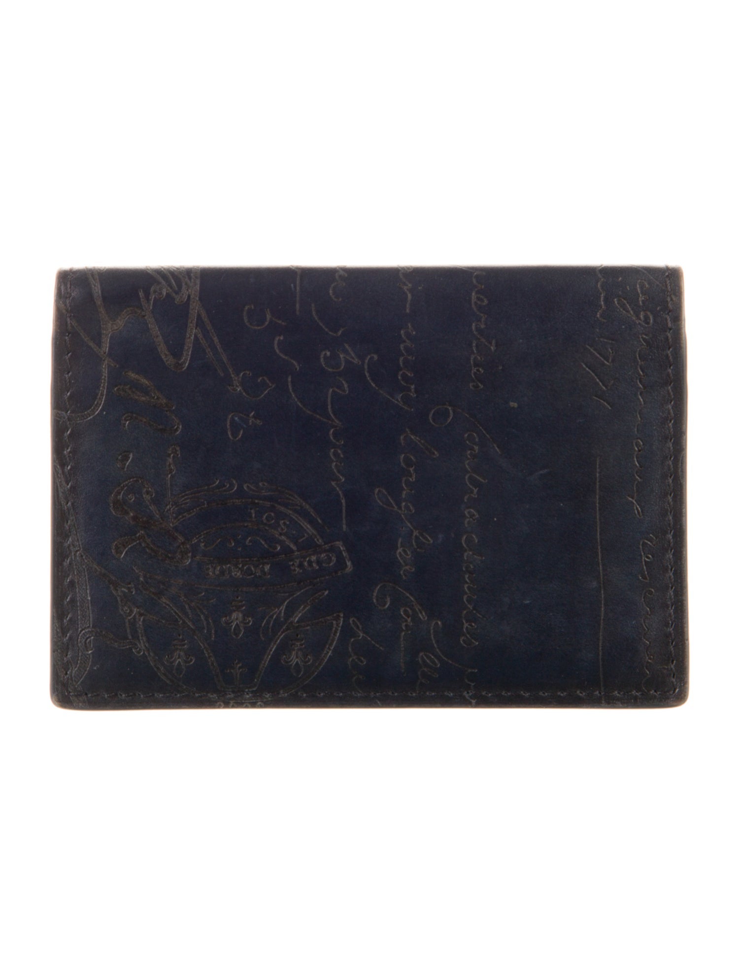 Berluti Leather Printed Card Holder