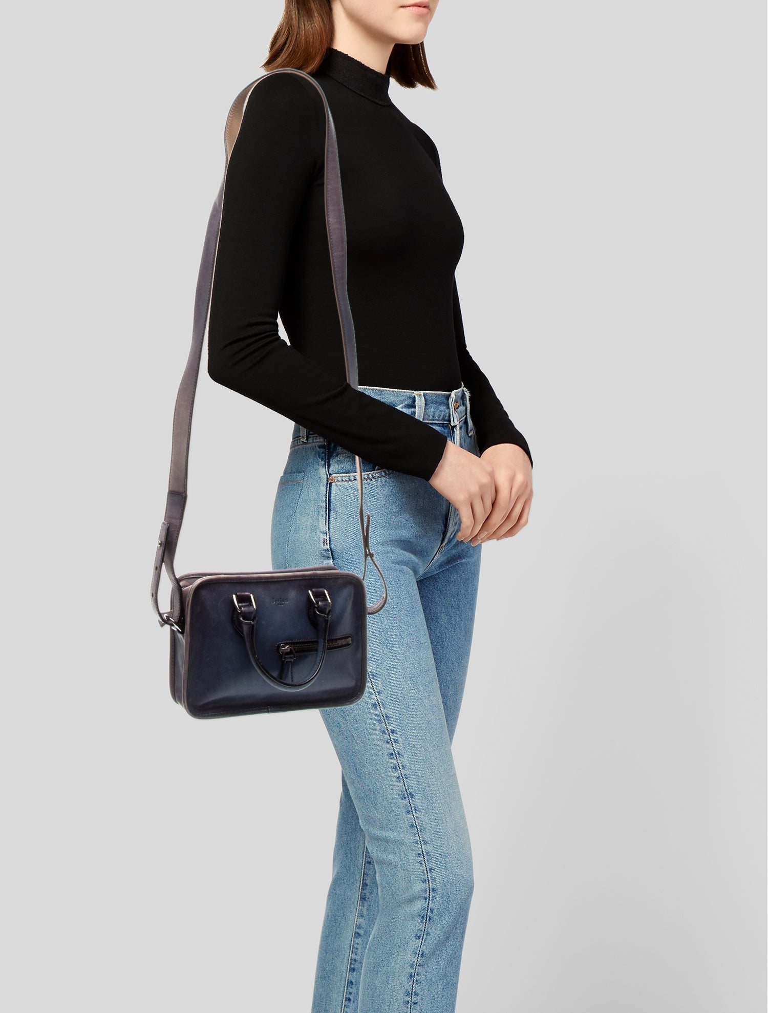 Berluti Leather Top Handle Bag