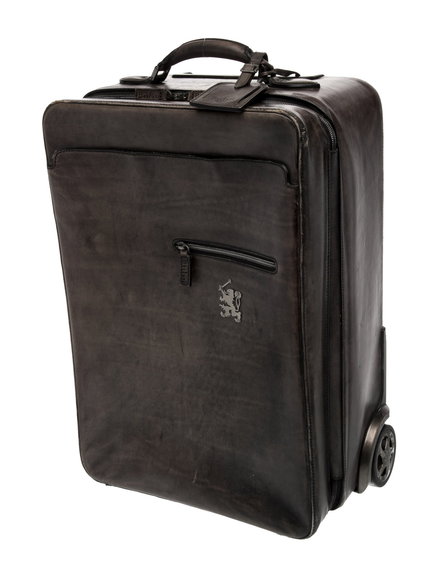 Berluti Leather Rolling Suitcase