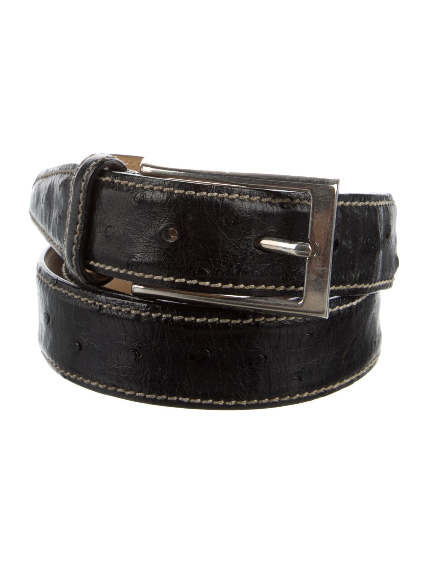 Bruno Magli Ostrich Belt Brown Belts, Accessories BRN31678 The RealReal