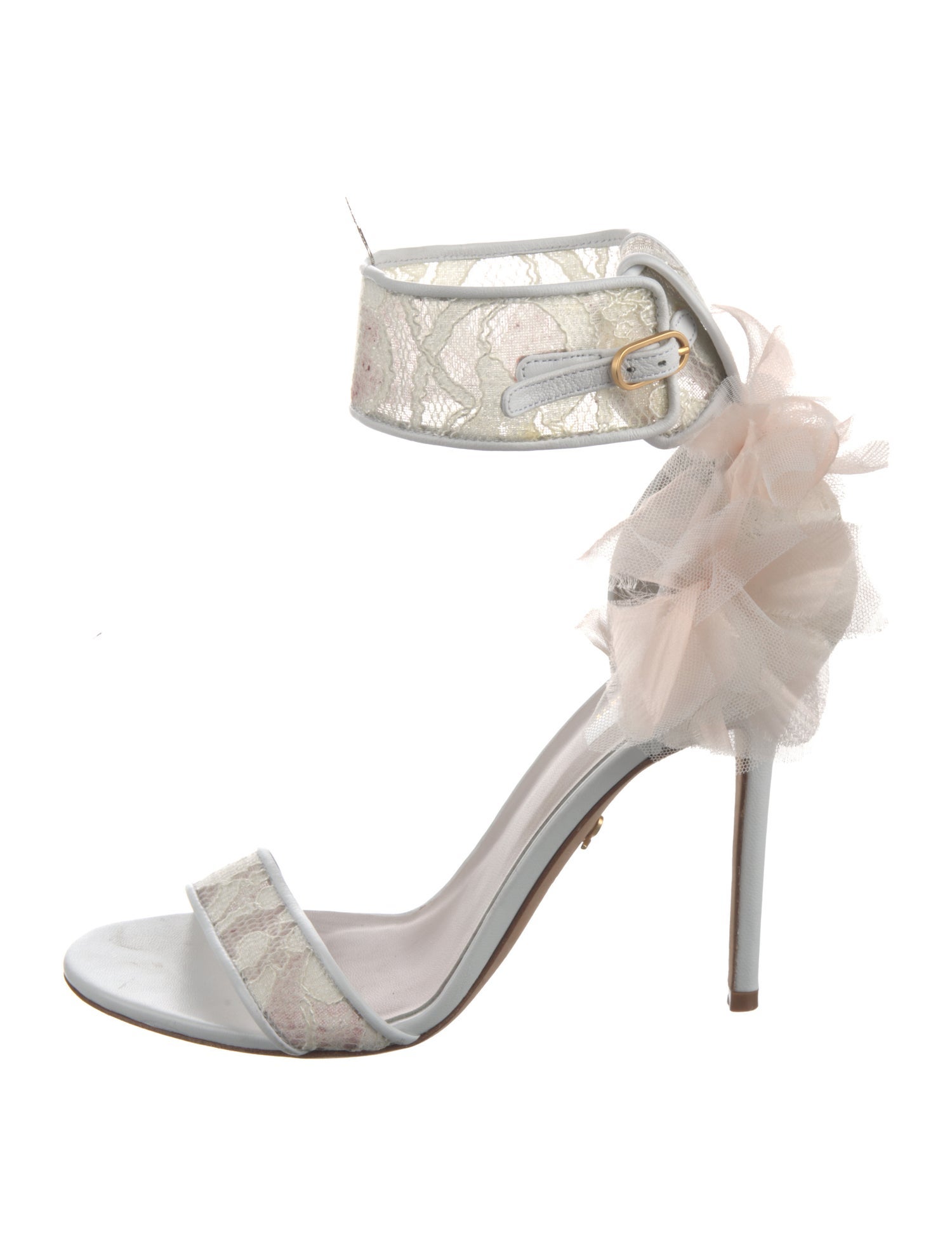 Bruno Magli Leather Lace Pattern Sandals