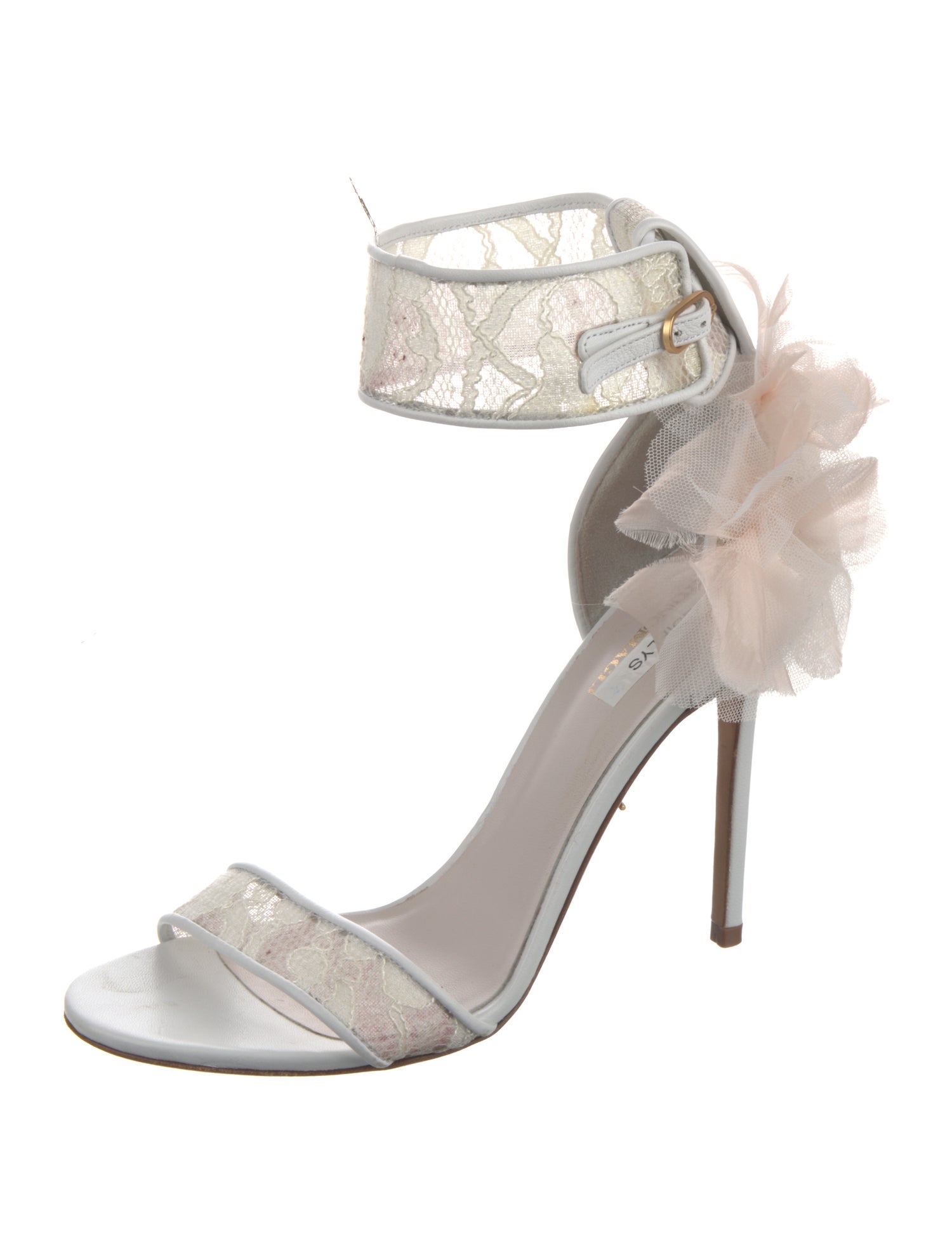 Bruno Magli Leather Lace Pattern Sandals