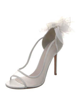 Bruno Magli Mesh Feather Trim Slingback Sandals