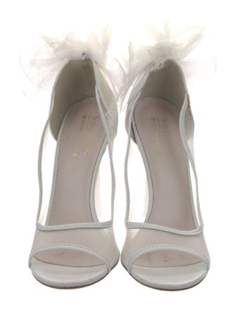 Bruno Magli Mesh Feather Trim Slingback Sandals