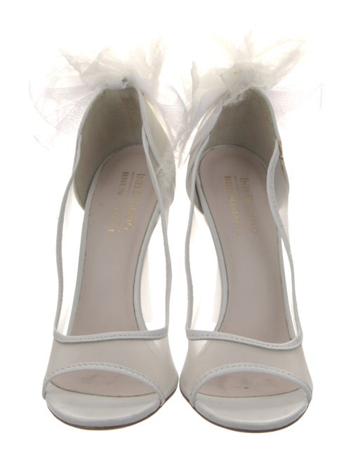 Bruno Magli Mesh Feather Trim Slingback Sandals