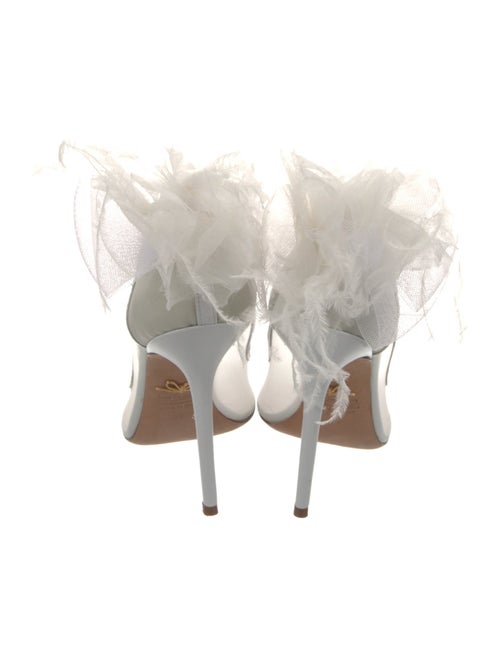 Bruno Magli Mesh Feather Trim Slingback Sandals