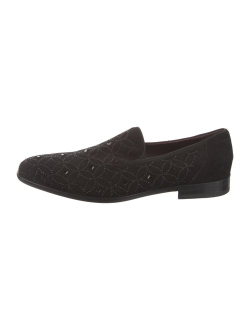 Bruno Magli Suede Crystal Embellishments Loafers