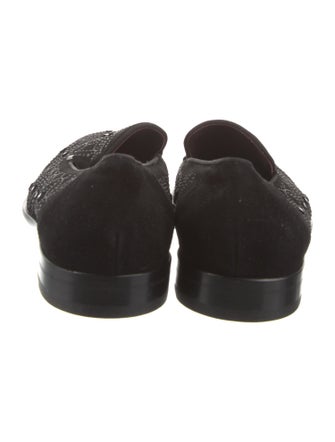 Bruno Magli Suede Crystal Embellishments Loafers