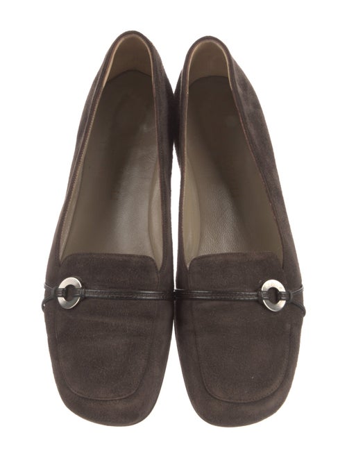 Bruno Magli Suede Leather Trim Embellishment Loafers