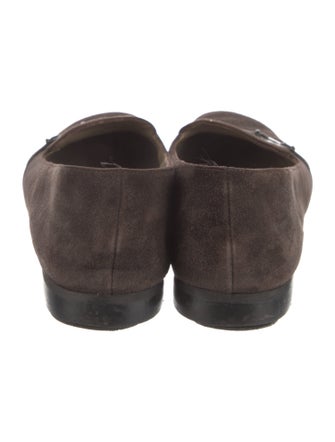 Bruno Magli Suede Leather Trim Embellishment Loafers