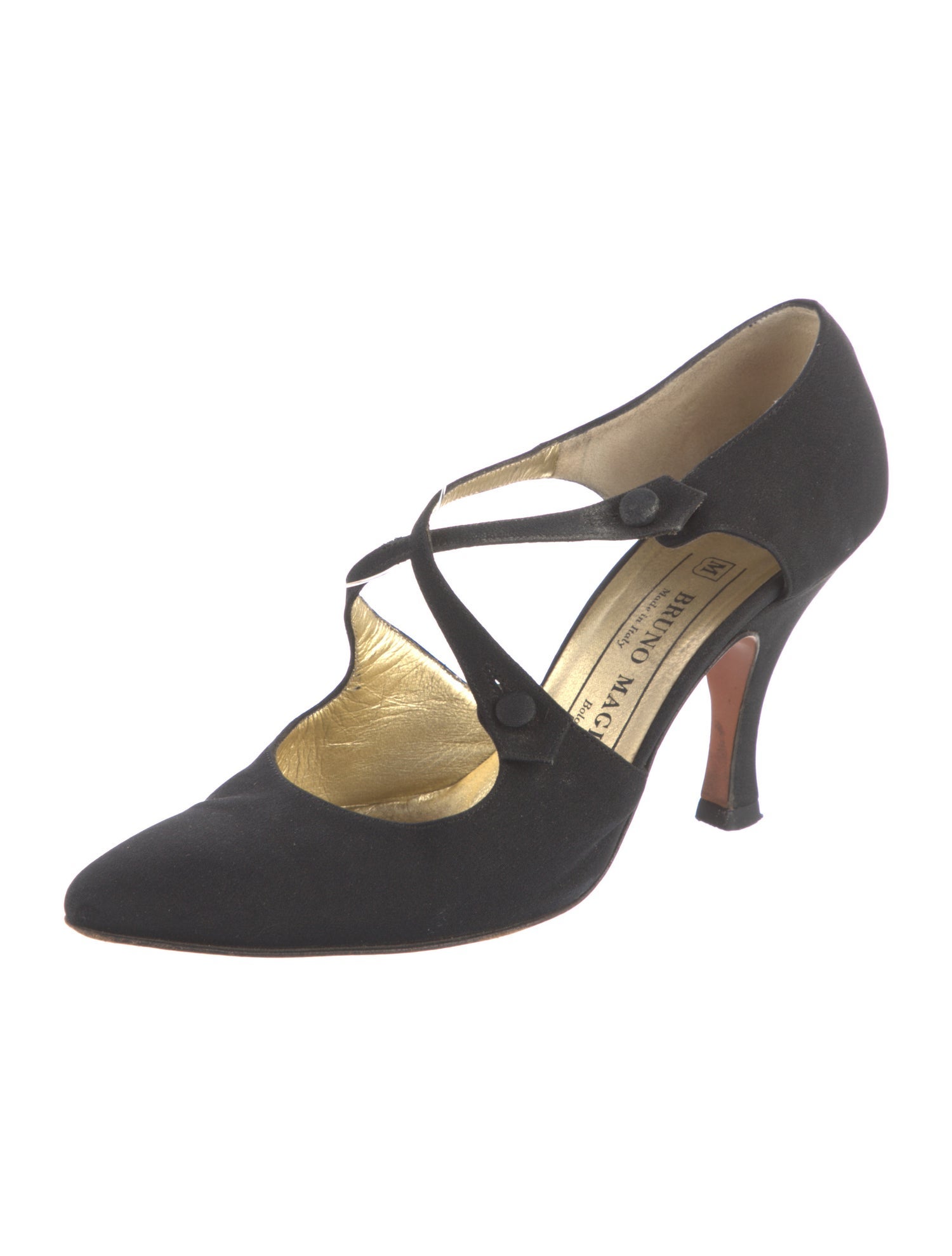 Bruno Magli Satin T-Strap Pumps